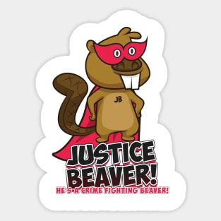 Justice Beaver - The Office Supehero - Crime Fighting Beaver Sticker